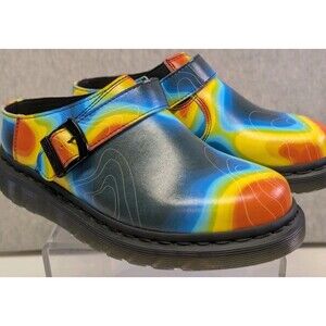 New Dr Martens Isham Slip-On Clog Mule Genix Nappa Leather Heat Map Women’s 6 US